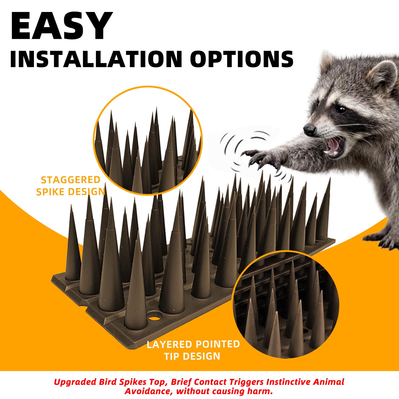 LavviTech installed along a wooden fence demonstrating protection from perching