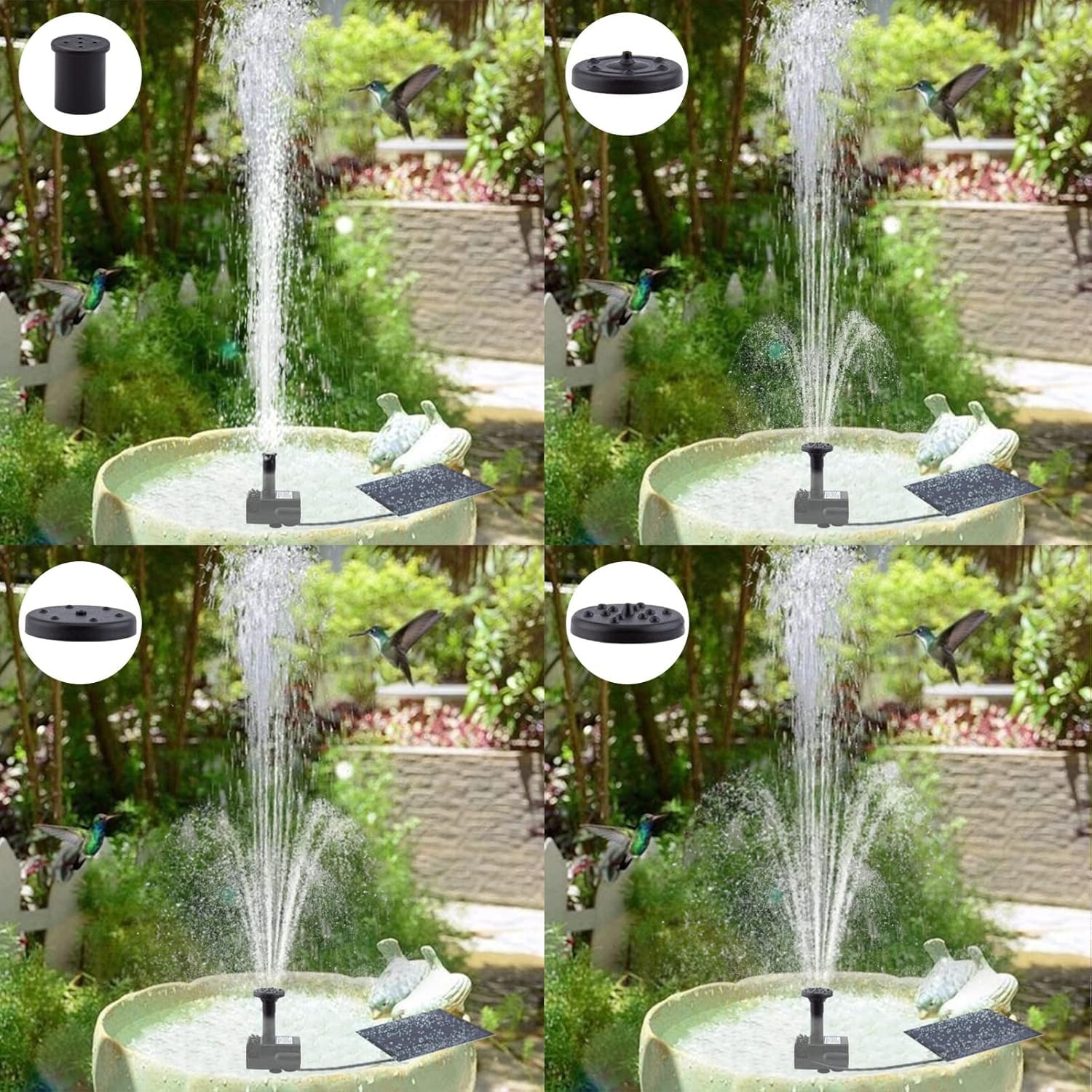 LAWOHO four nozzle tips displayed for varied fountain patterns