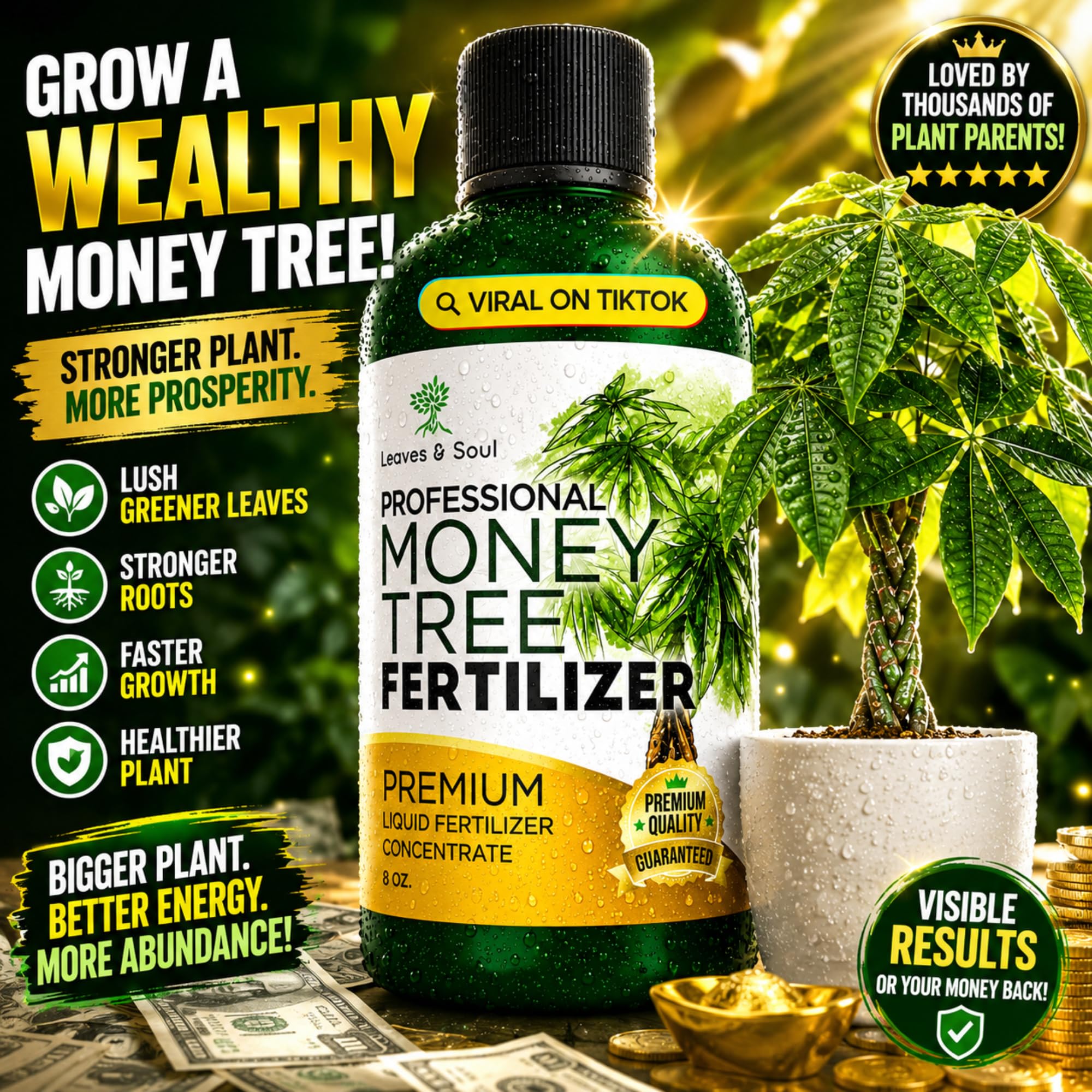 Leaves and Soul pouring concentrate into a measuring spoon for easy dosing