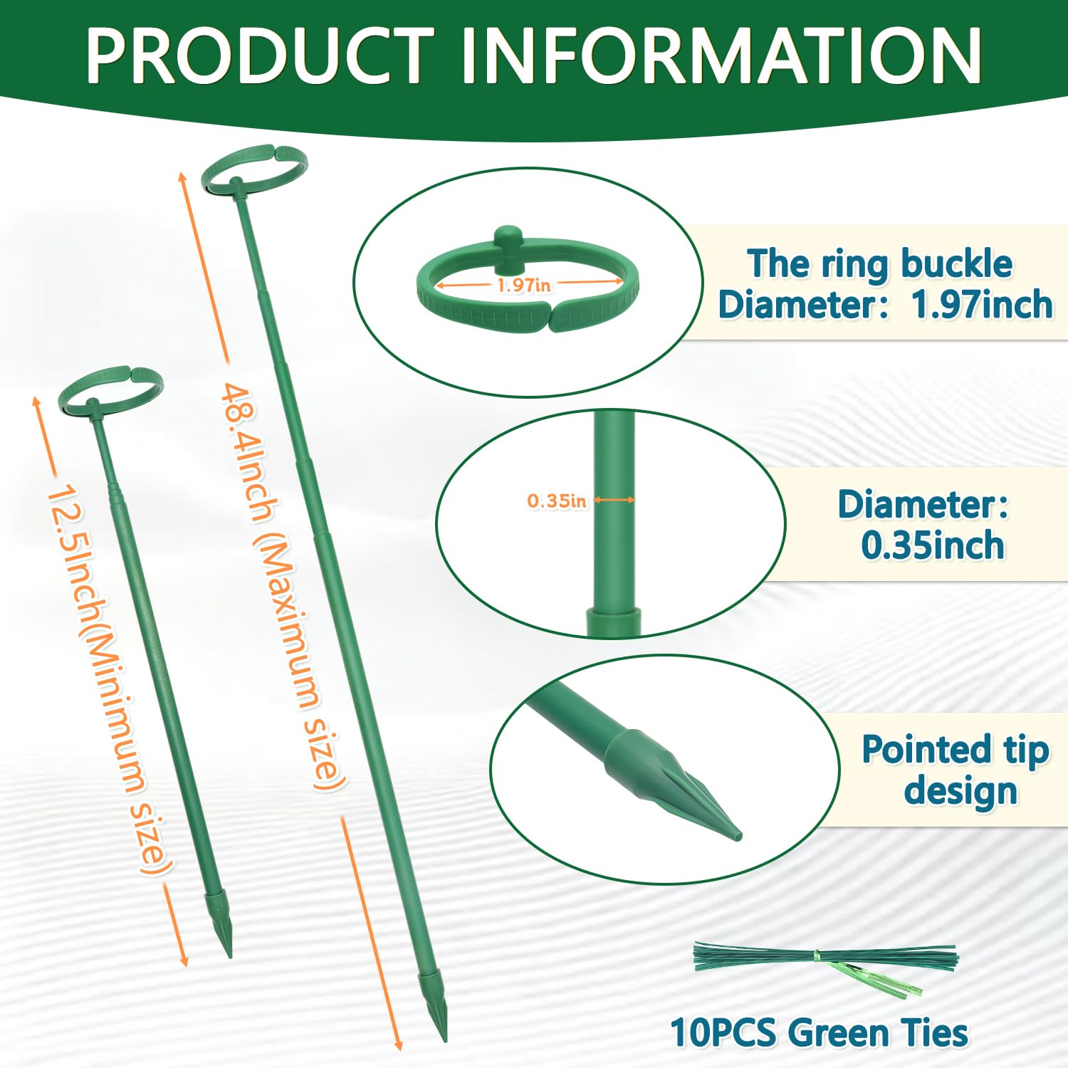 LECAMEBOR extended stake highlighting full 48.4 inch reach and sturdy support