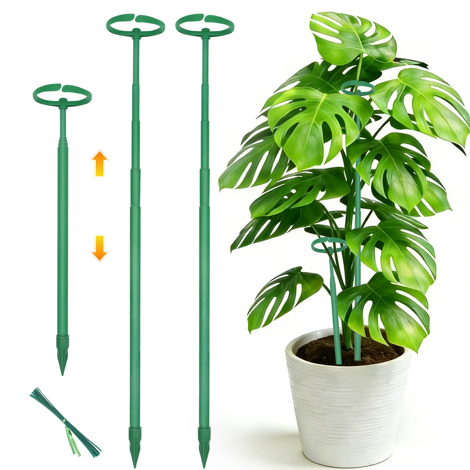 LECAMEBOR front view of three stakes showing compact packaging and convenience