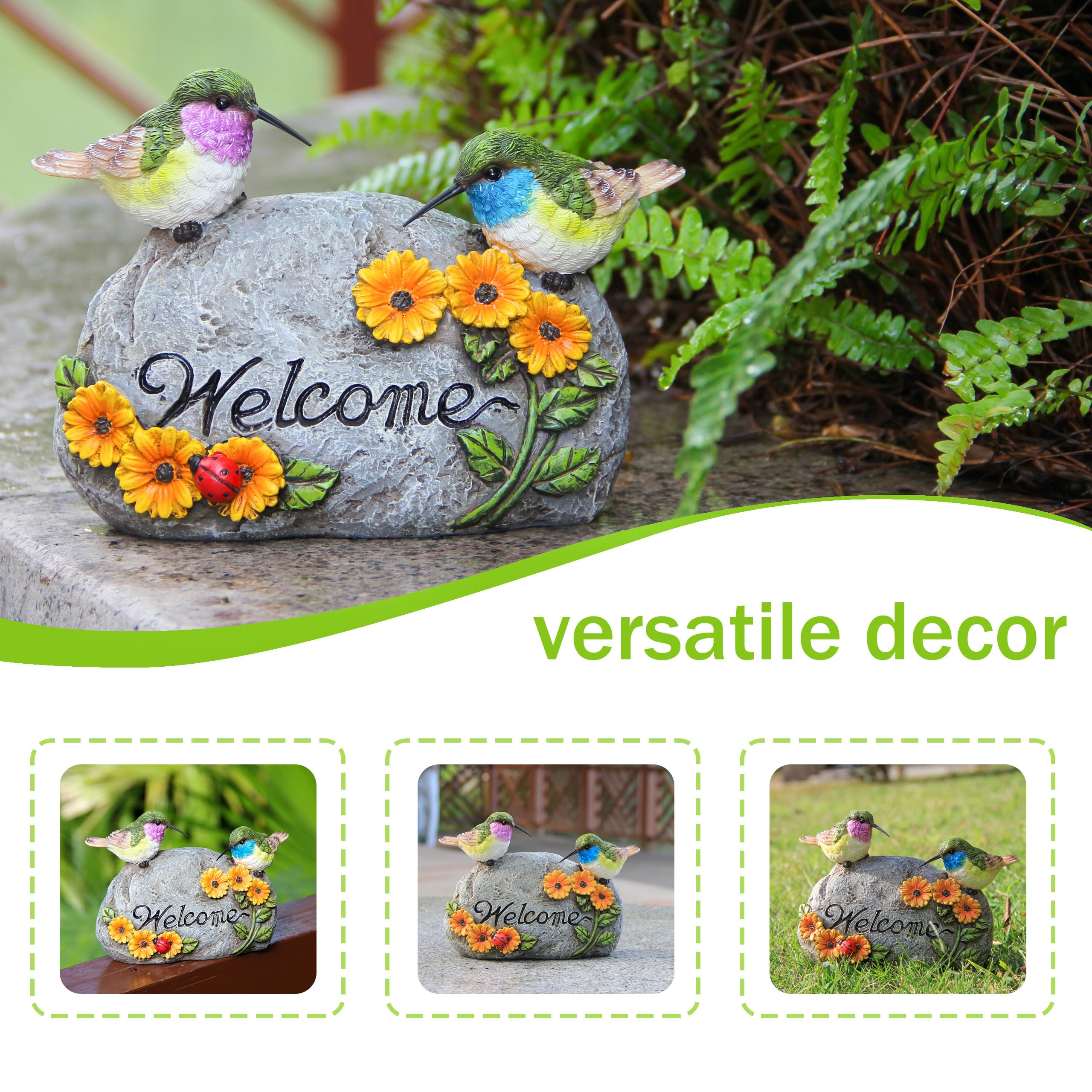 Leekung hummingbird on porch table benefit: portable outdoor decorative accent