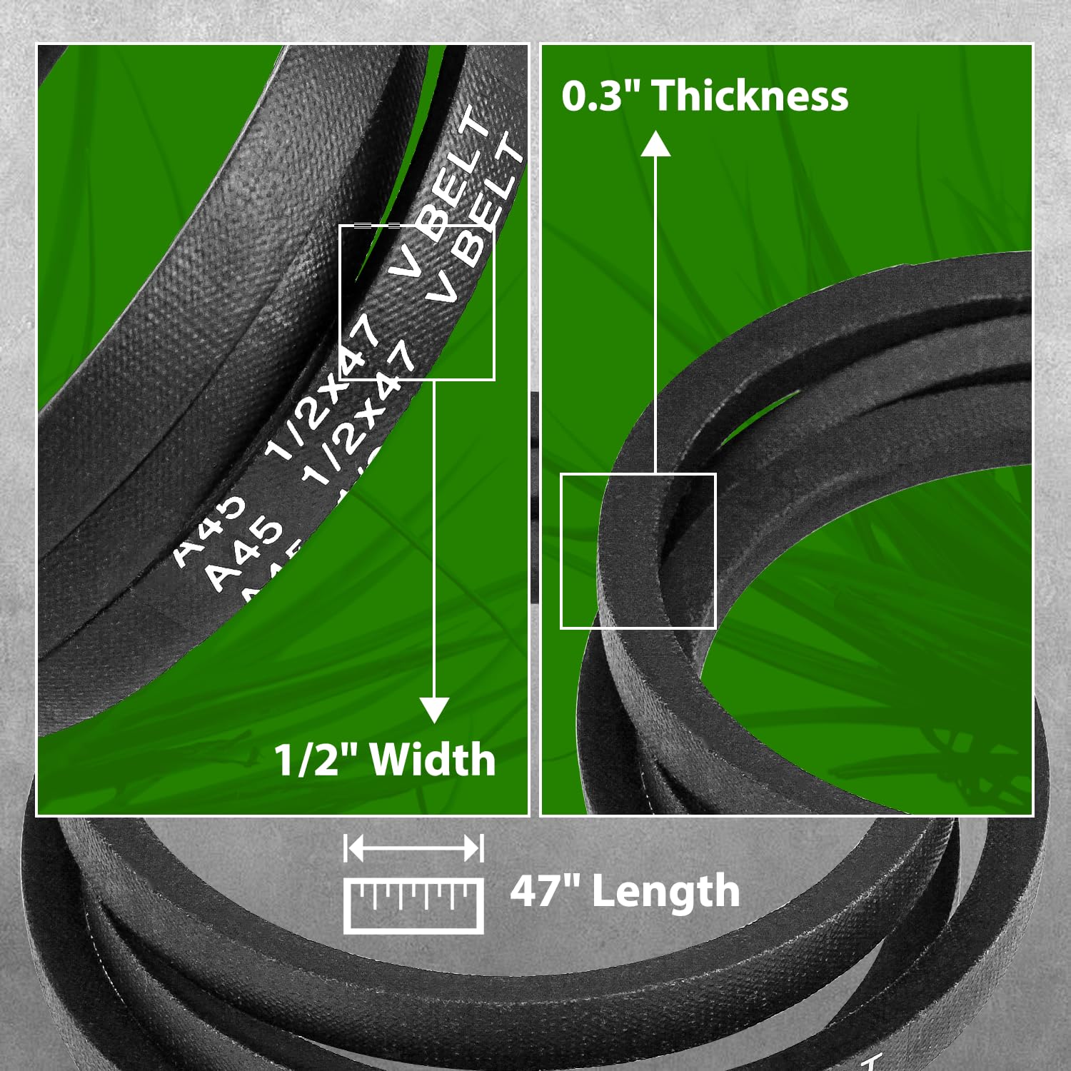 LEFITPA two belts laid flat illustrating included spare for convenience