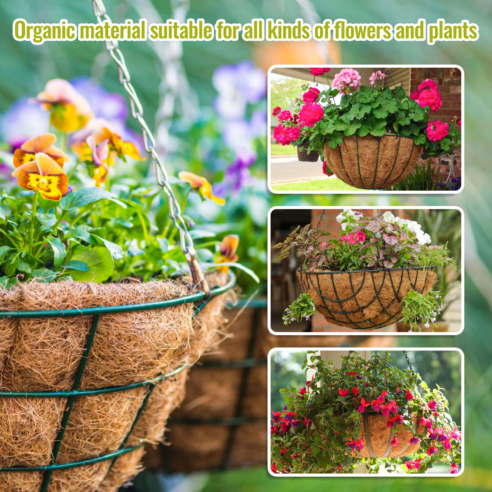 Legigo hanging basket planted with flowers showing finished look and curb appeal