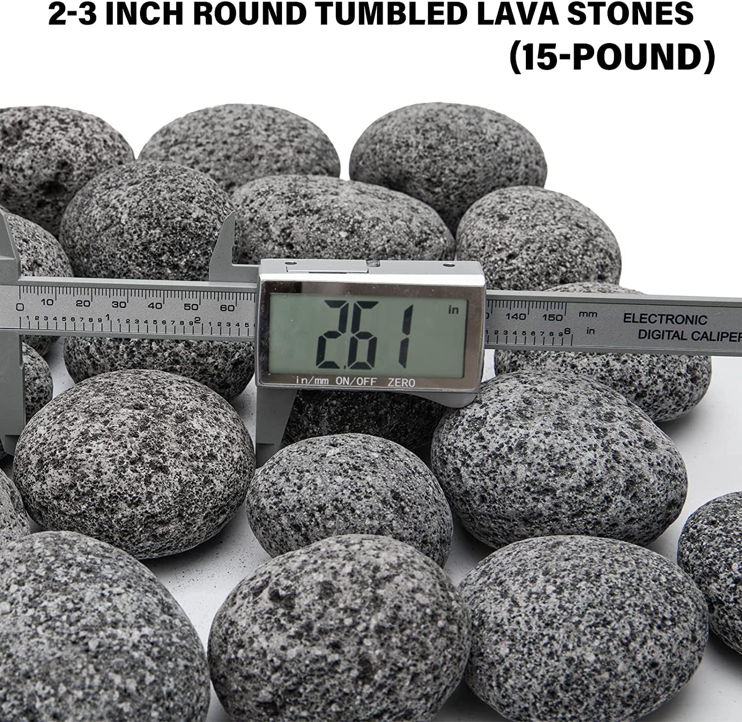 LEIMO KPARTS stones layered in a gas fire pit providing even heat