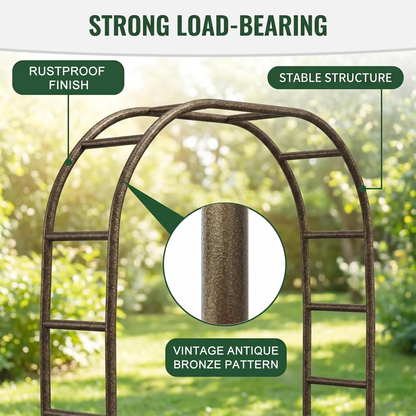 LeJoy Garden arch framing a garden pathway showing decorative impact and visitor access benefit