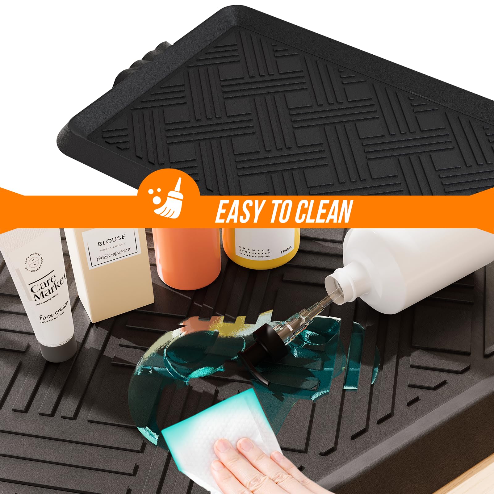 LFCONNECT tray rolled for compact storage demonstrating easy stowaway convenience