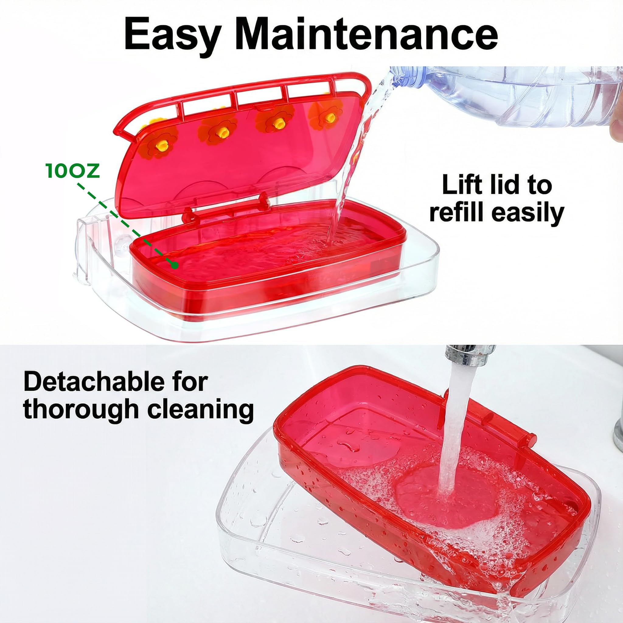 LIBAXIN clear nectar reservoir side view enabling easy level checks and refills