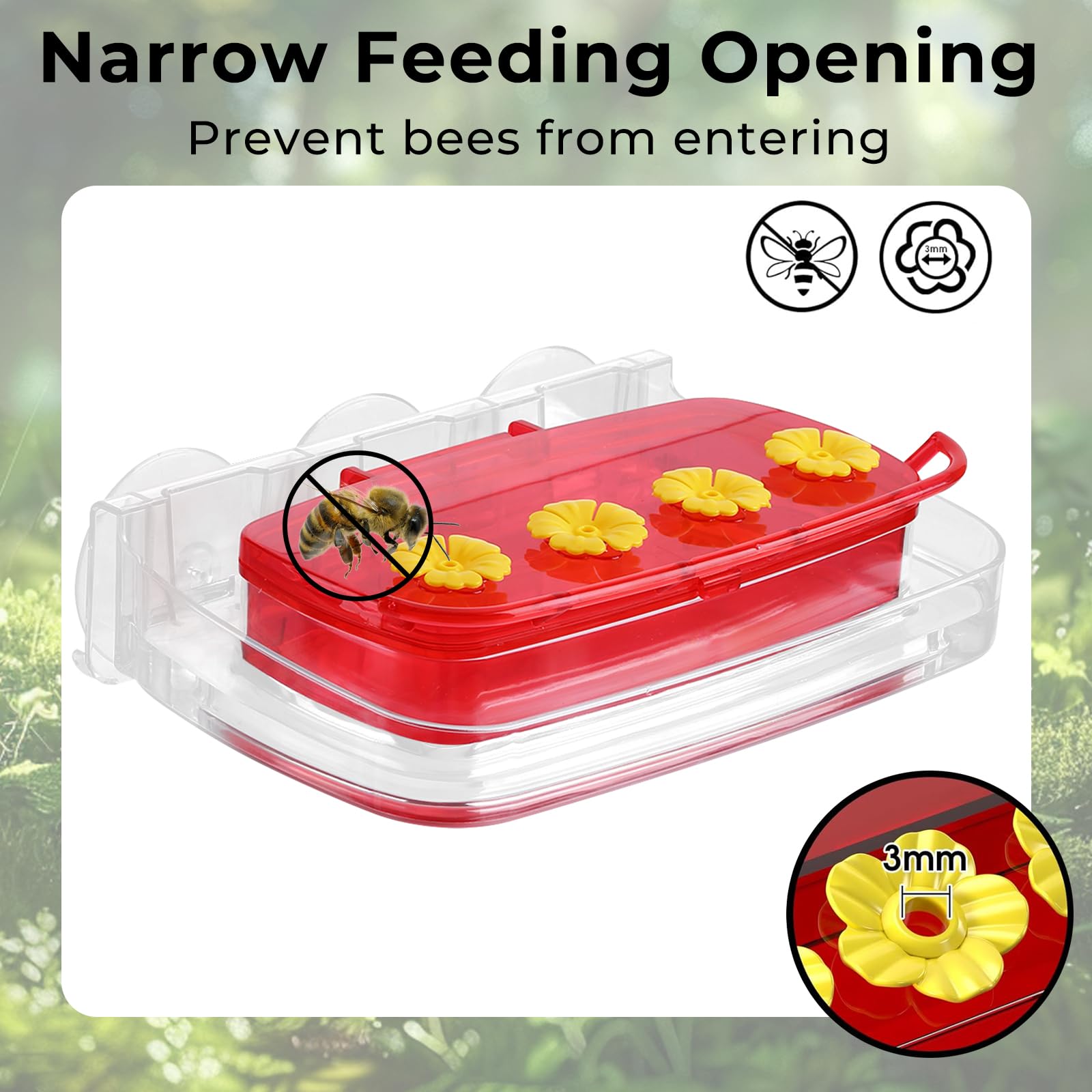 LIBAXIN size comparison with a hand holding feeder showing compact 10 oz capacity