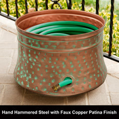 Liberty Garden close-up of hand-hammered steel texture highlighting durability