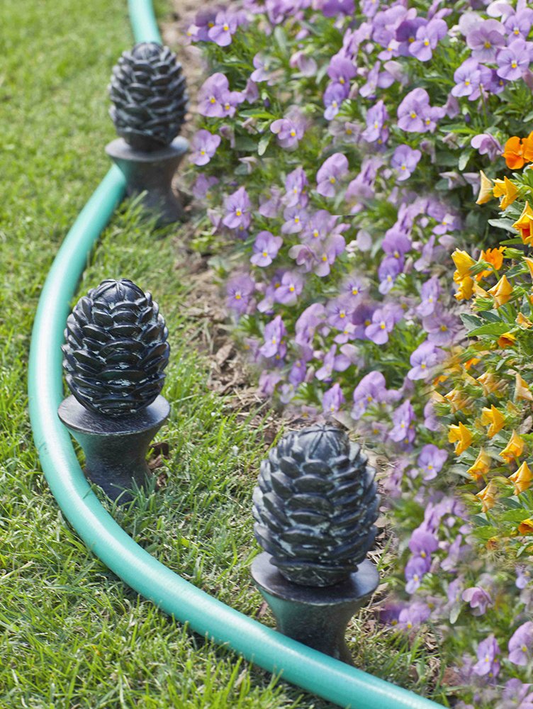 Liberty Garden Products close-up of 6-inch stake and roller for stable hose guidance