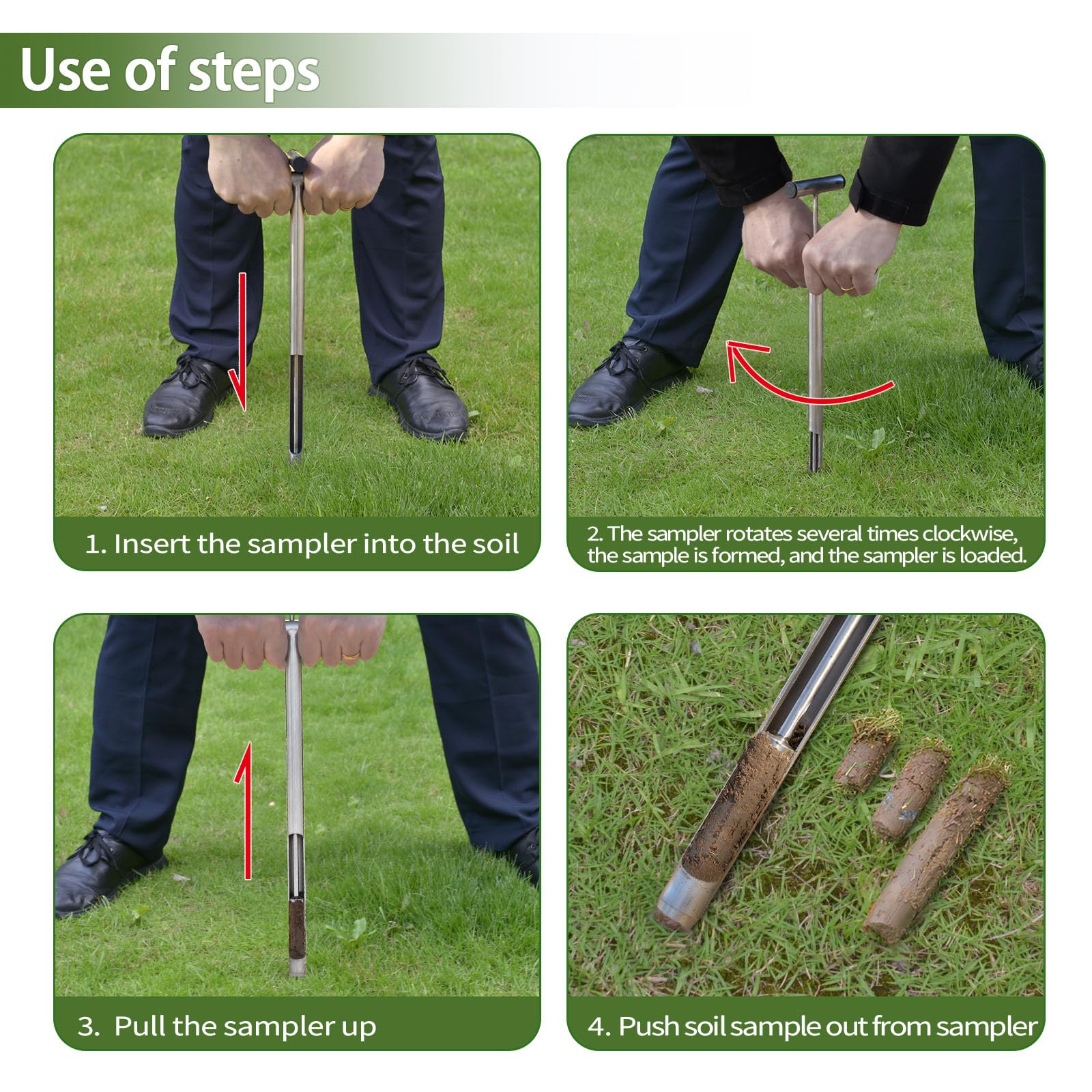 Lichtund sample bags with soil core for visible lab-ready transport