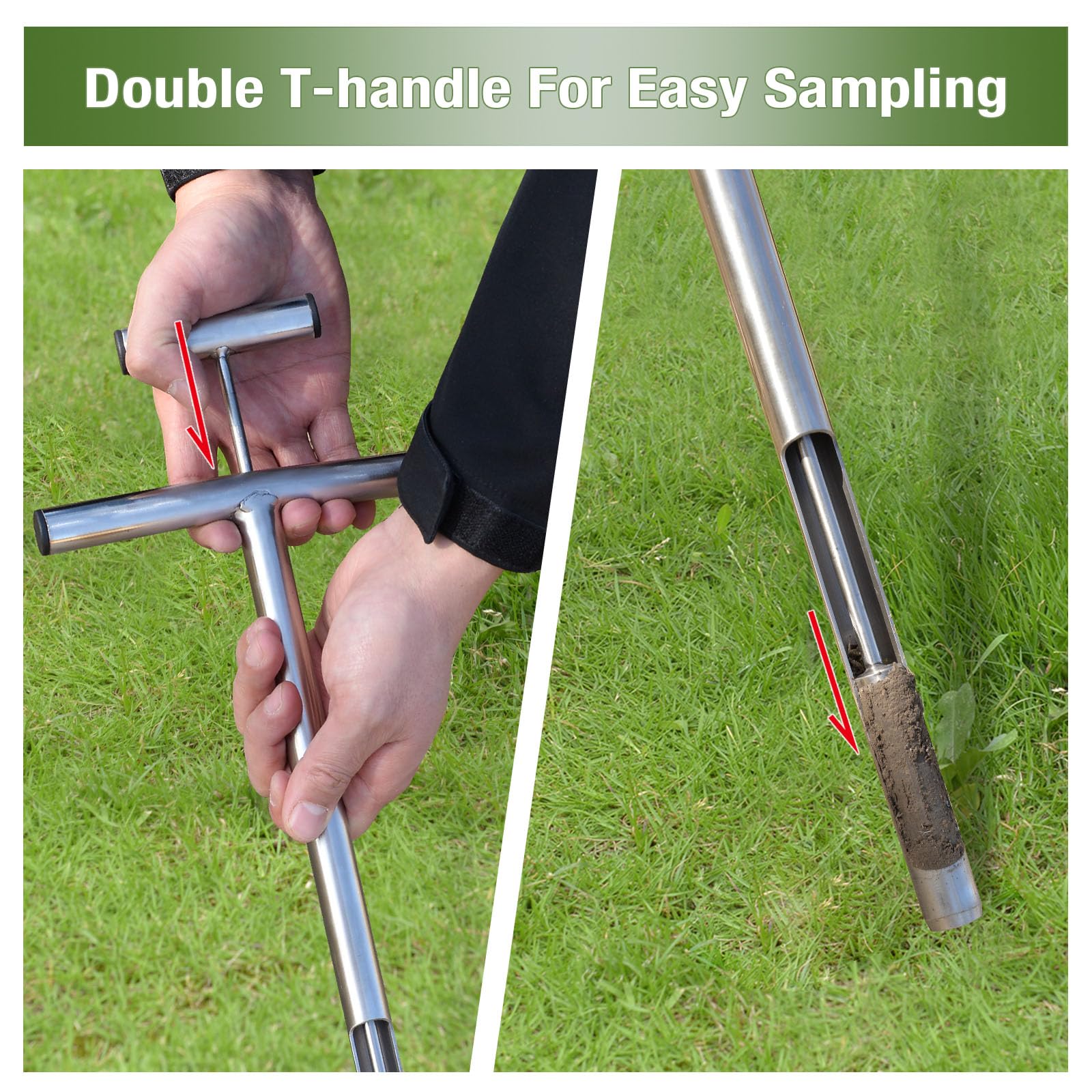 Lichtund soil probe in garden use collecting intact soil core