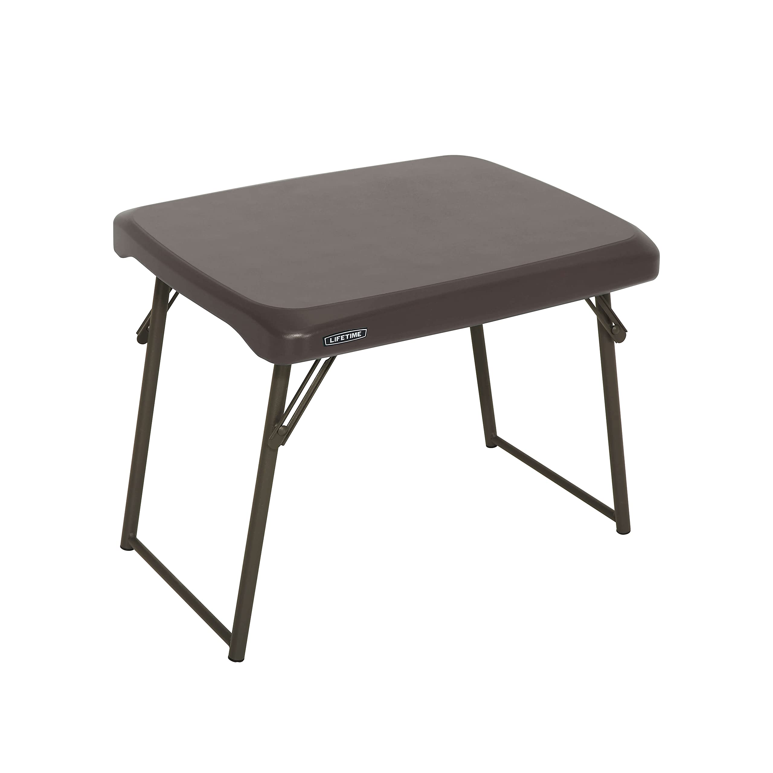LIFETIME front view of compact table showing portable surface and benefit of quick setup