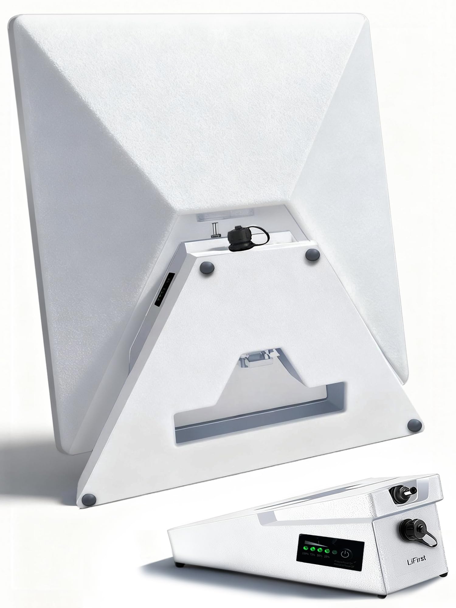 LiFirst front view showing compact clip-on design and easy portability