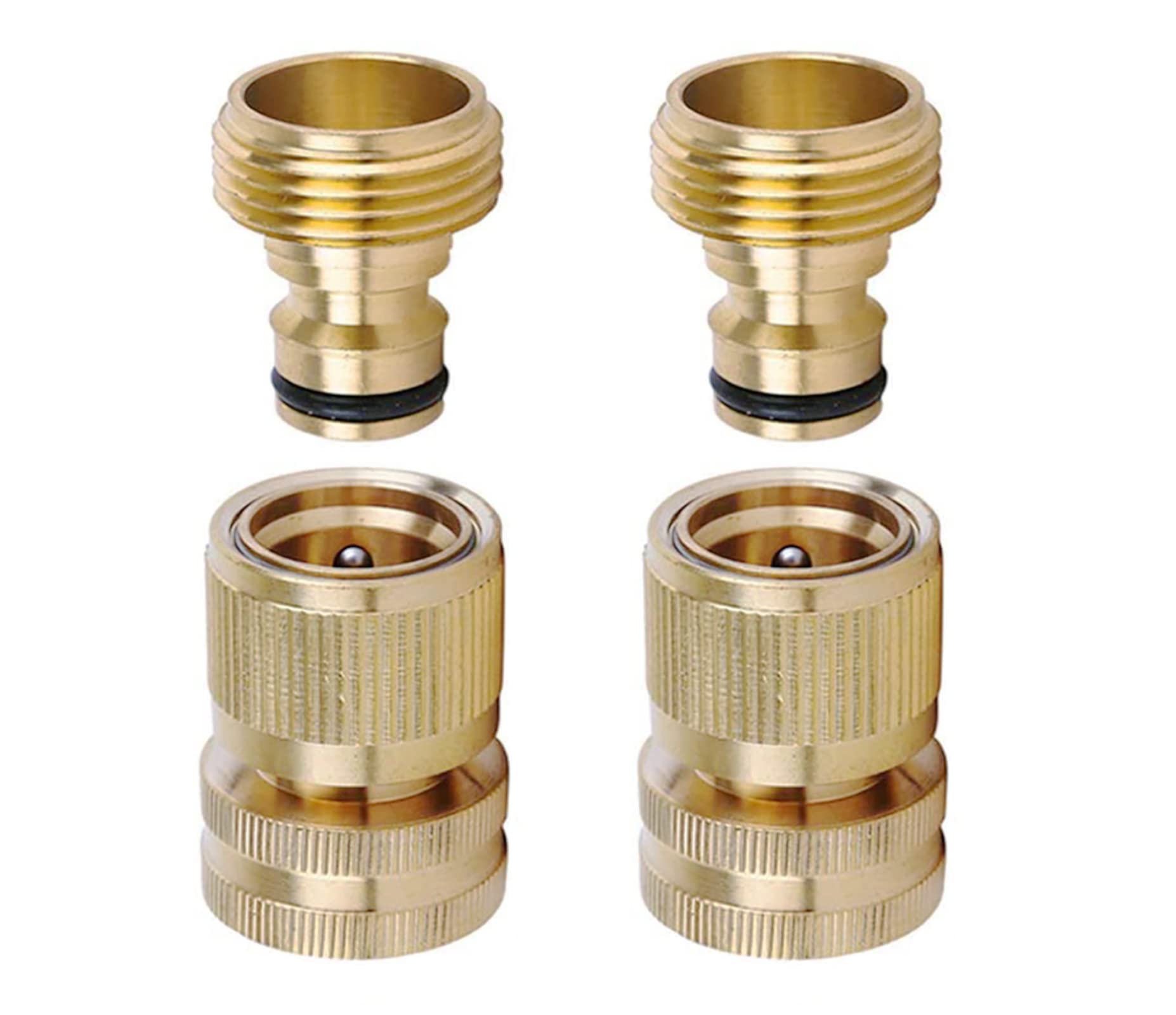 LIKAGE brass quick connect front view showing solid construction and reliability