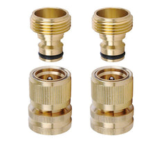 LIKAGE brass quick connect front view showing solid construction and reliability