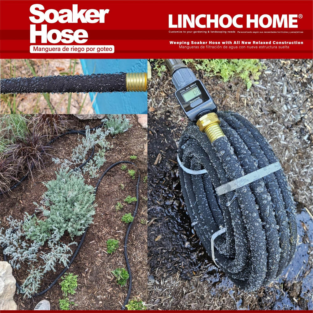 LINCHOC HOME hose anchored with metal stakes highlighting secure placement and stability