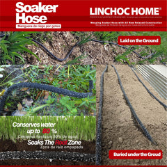 LINCHOC HOME installed soaker hose in raised beds illustrating even root-zone watering