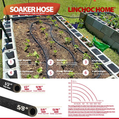 LINCHOC HOME metal garden stake holding hose in place for stable watering