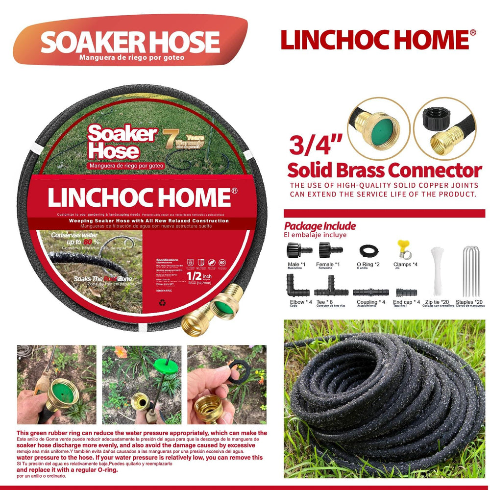 LINCHOC HOME close-up solid brass connector highlighting leak-resistant durability
