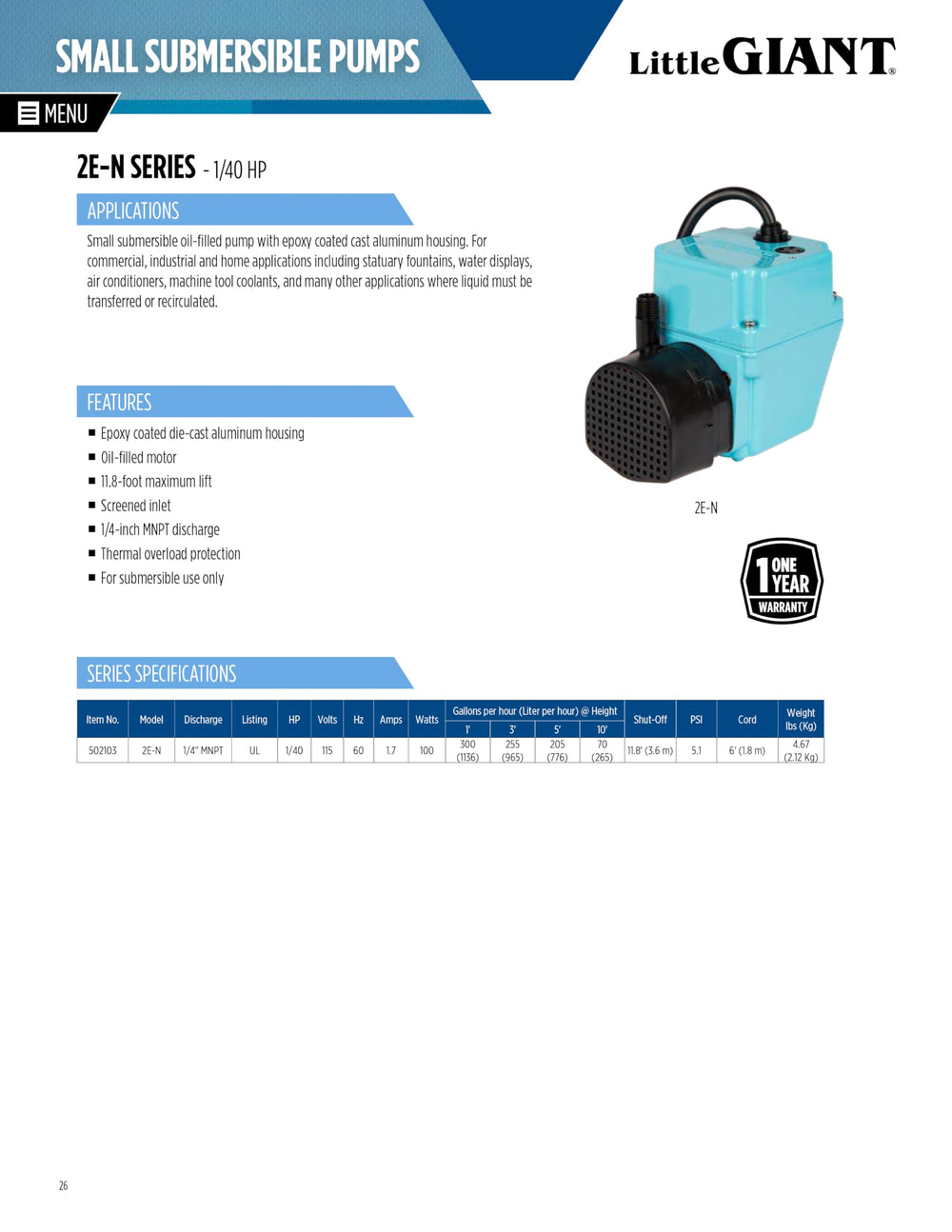 Little Giant placed in HVAC condensate pan for reliable drainage