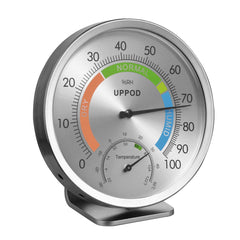 LittleGood front view showing stainless steel hygrometer for clear readings