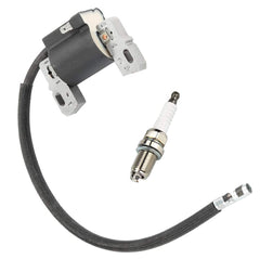 LIYYOO front assembly view showing ignition coil and included spark plug for quick identification and fit