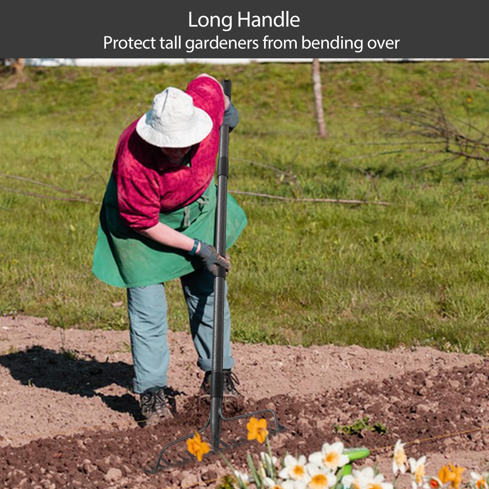 LLARGUEST ergonomic handle with non-slip texture for comfortable, reduced-fatigue grip