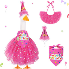 Locmeo front view of hot pink goose outfit showing complete set and festive look