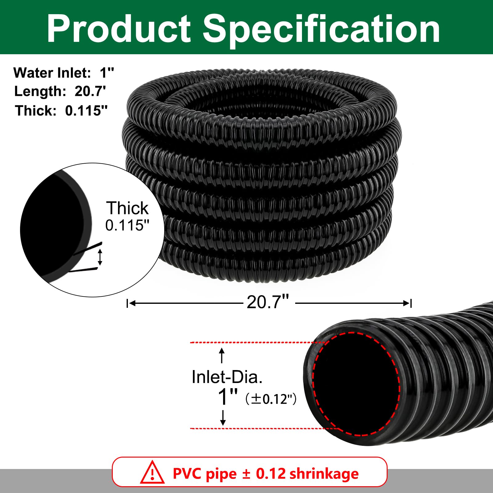 LONGRUN hose connected to pond pump demonstrating secure flow connection