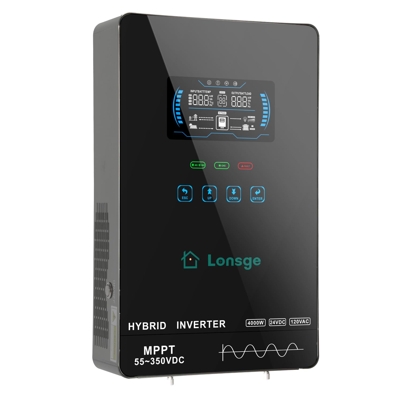 Lonsge front panel tempered glass touch for clear control and durable look
