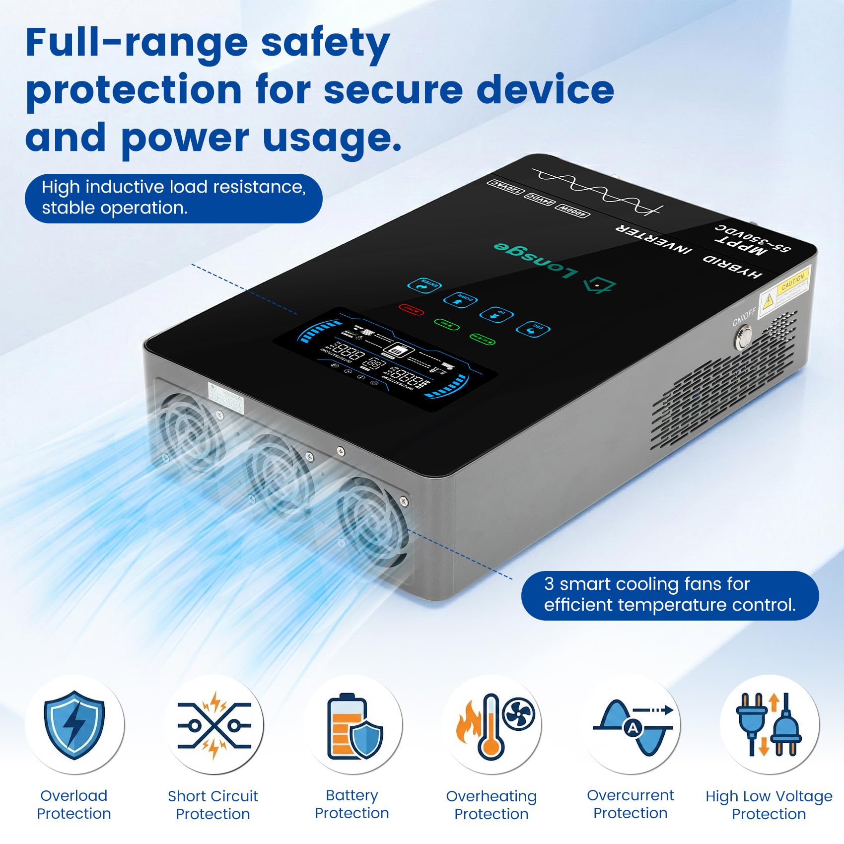 Lonsge packaging with cables and accessories for straightforward installation