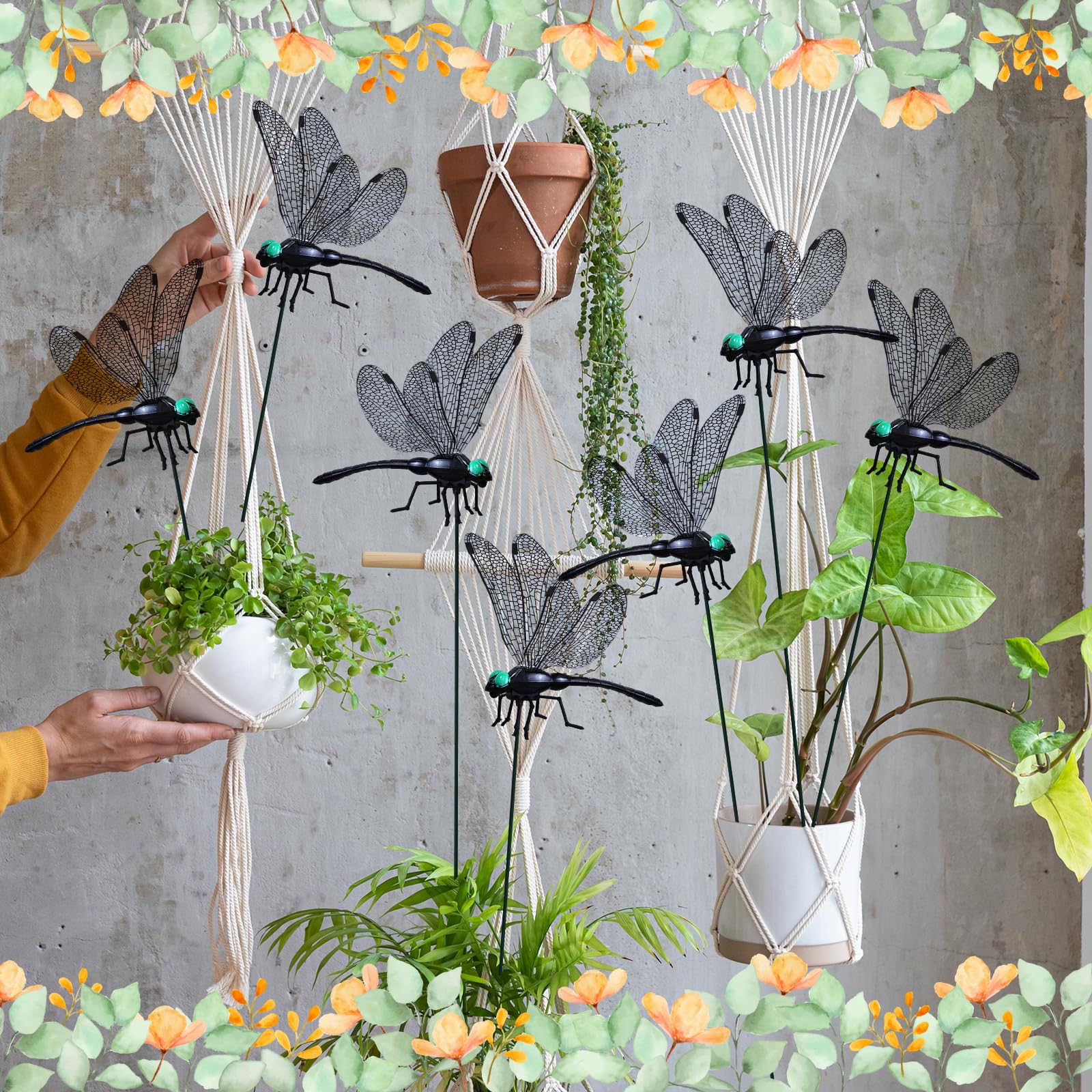 LOTADILO stake inserted in pot demonstrating easy placement and support
