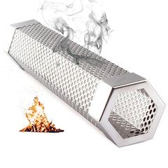 LOVEERCT smoke tube front view showing stainless steel finish and durable build benefits