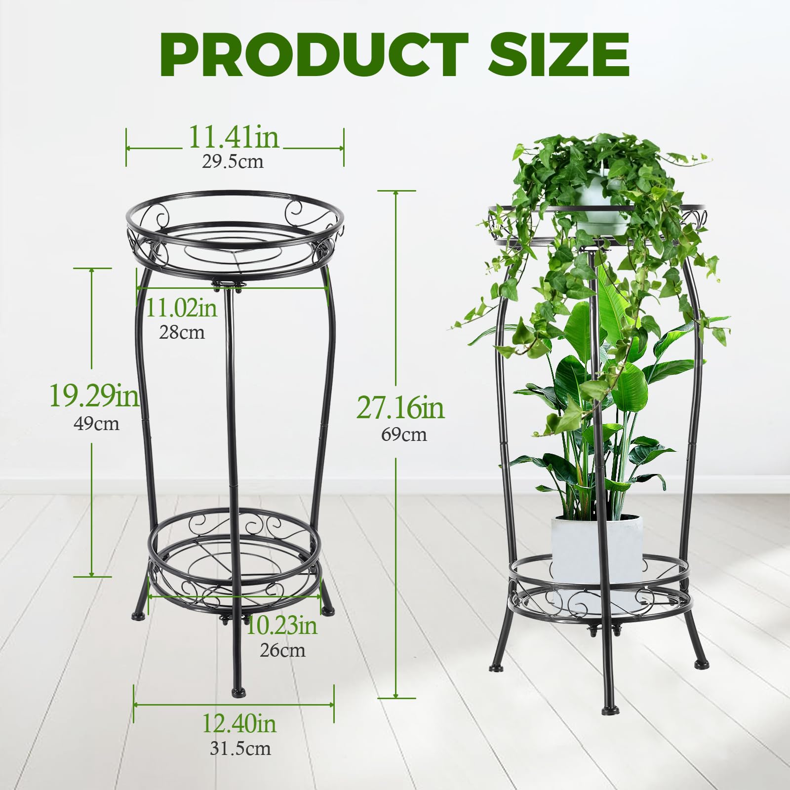 LOYAL TIGER close-up of top shelf holding medium planter for secure support