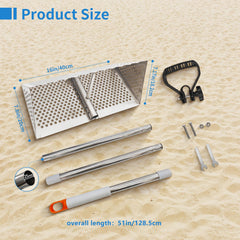 LTSEAME close-up of 16-inch drain screen highlighting quick sand drainage benefit