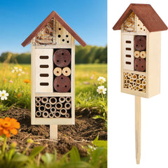 Lulu Home front view showing compartments and rustic appeal for pollinator shelter