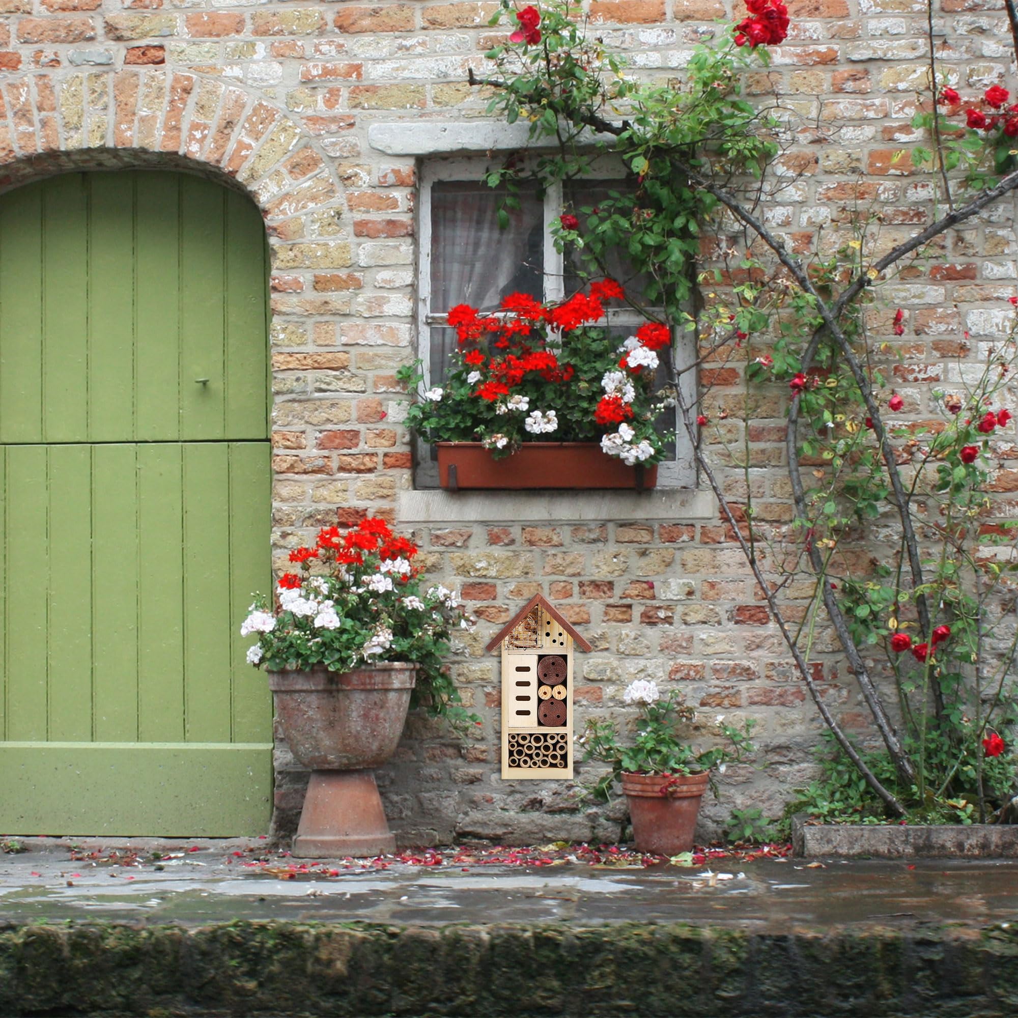 Lulu Home in garden beside flowers showing size and plant access benefits