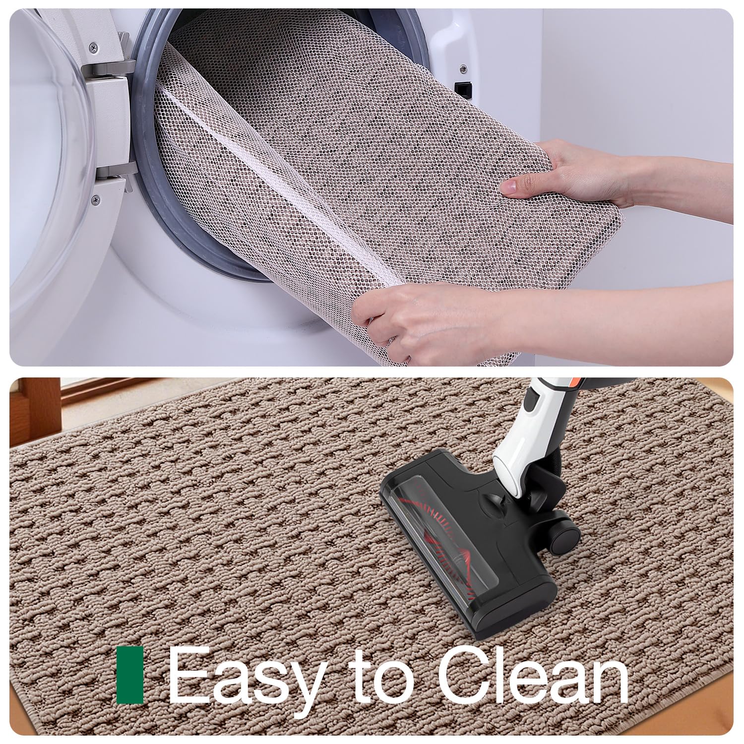 LUMI in use by door with wet shoes demonstrating water and mud containment