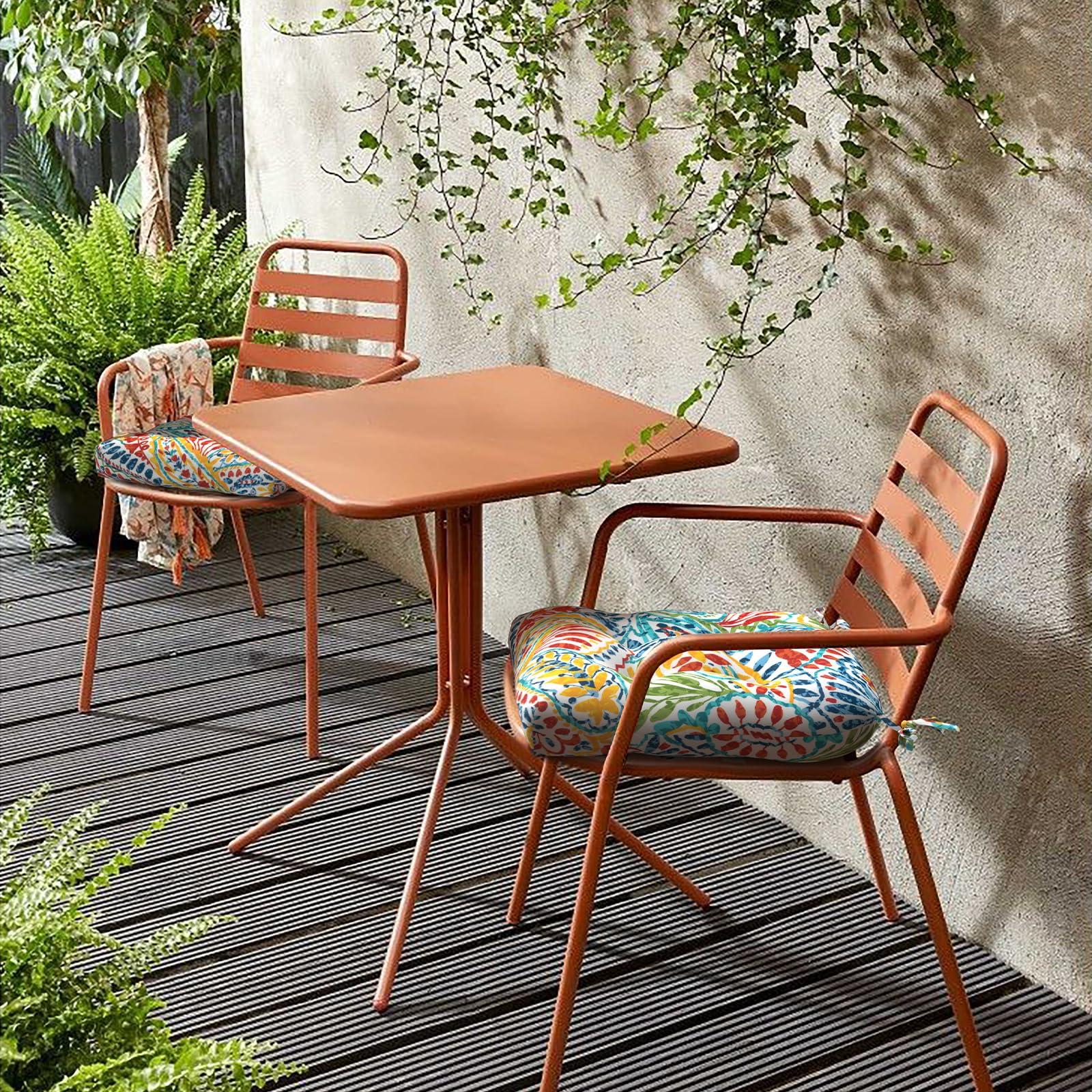 LVTXIII pair on dining chairs adding color and extra seating comfort