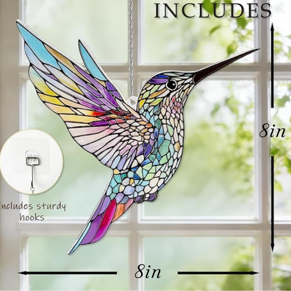 LXTMMRLJQ hummingbird hanging in window casting colorful light benefit
