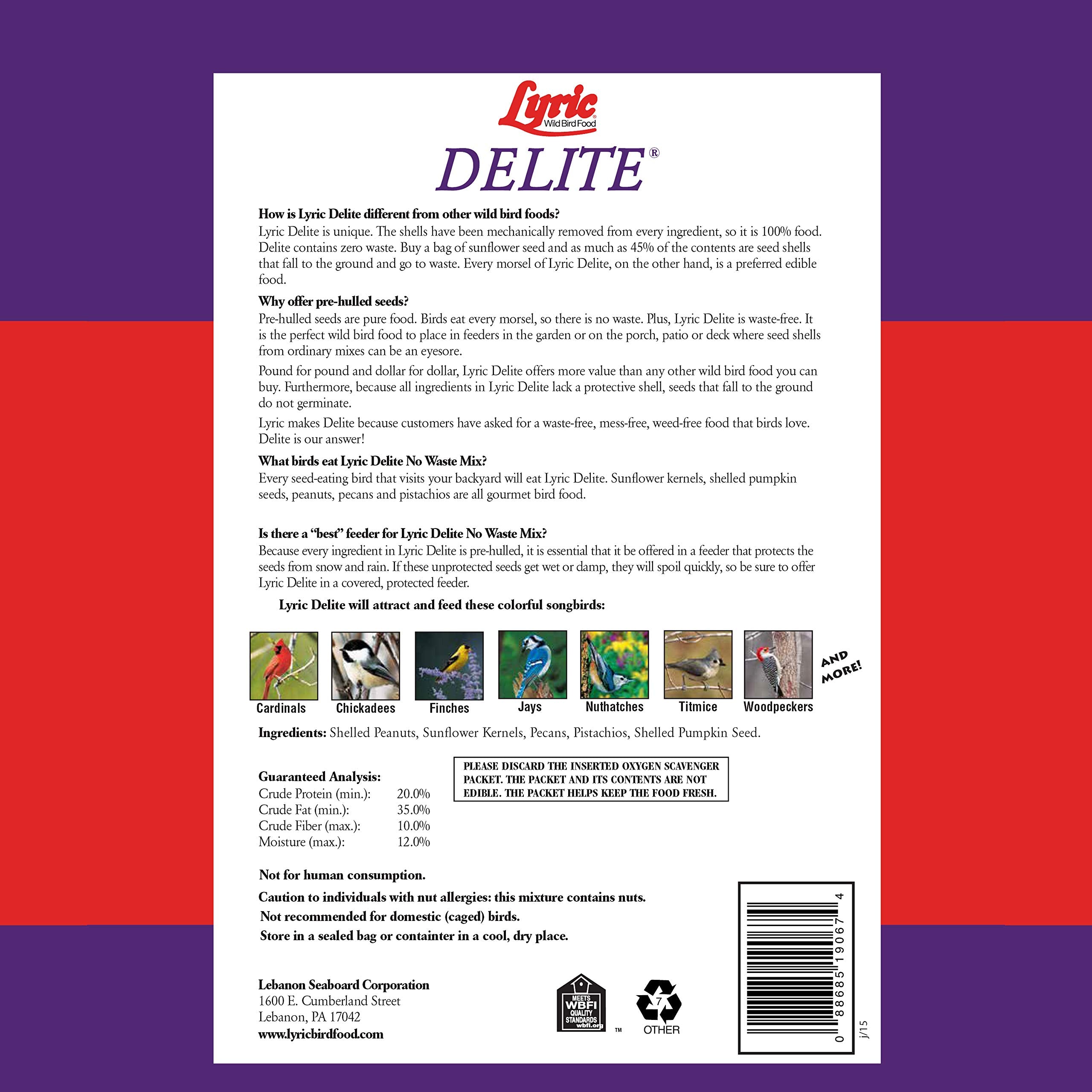 Lyric Delite open bag of shelled seeds demonstrating ready-to-use convenience