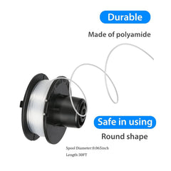 Lyshujli spool installed on Toro trimmer head, restores trimming efficiency