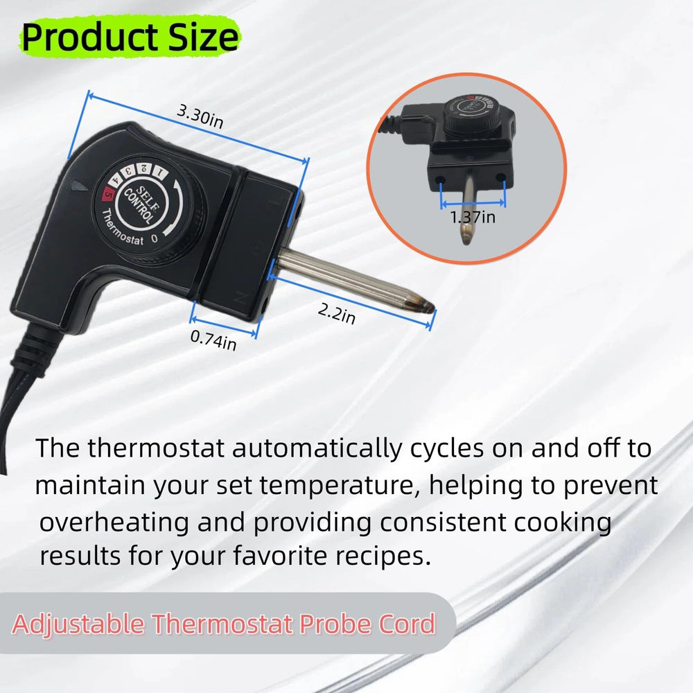 LZXQYMX cord installed in electric smoker illustrating quick plug-and-play compatibility