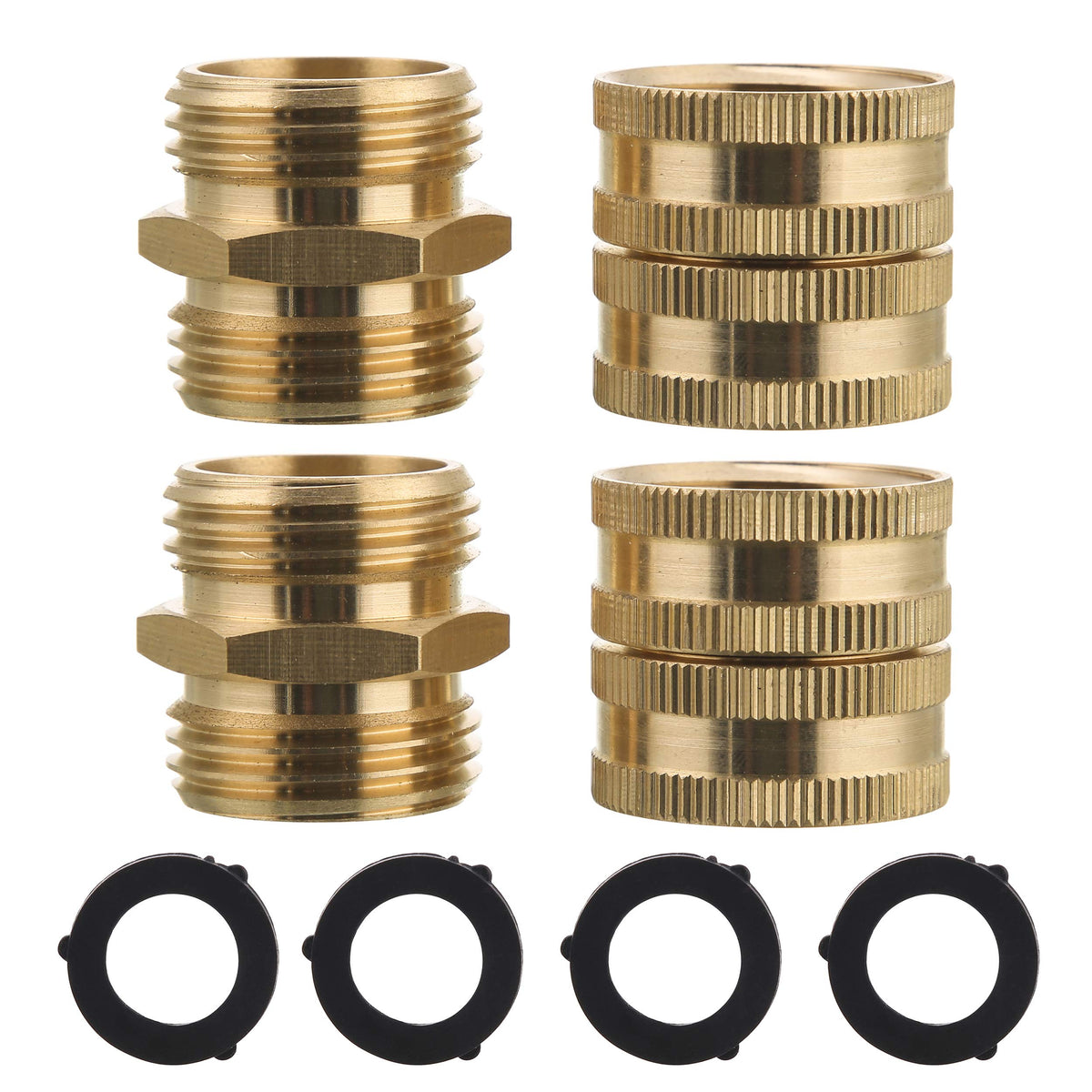 M MINGLE front view of brass adapter pack showing durable metal finish and pieces