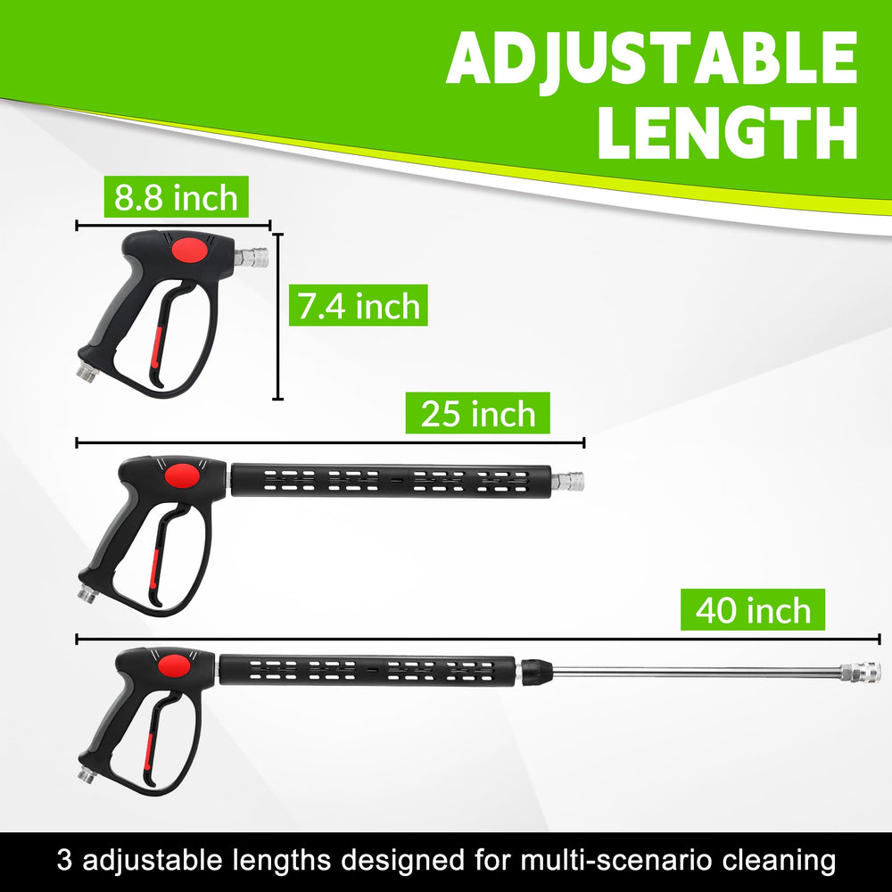 M MINGLE gun in use cleaning a driveway for faster stain removal