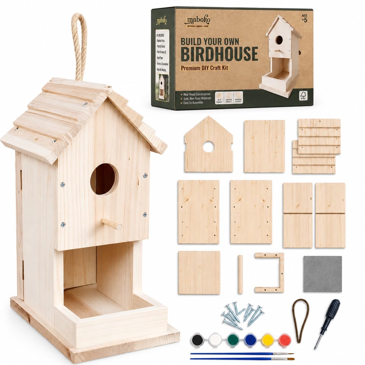 Maboko front packaging with kit contents visible and clear instructions