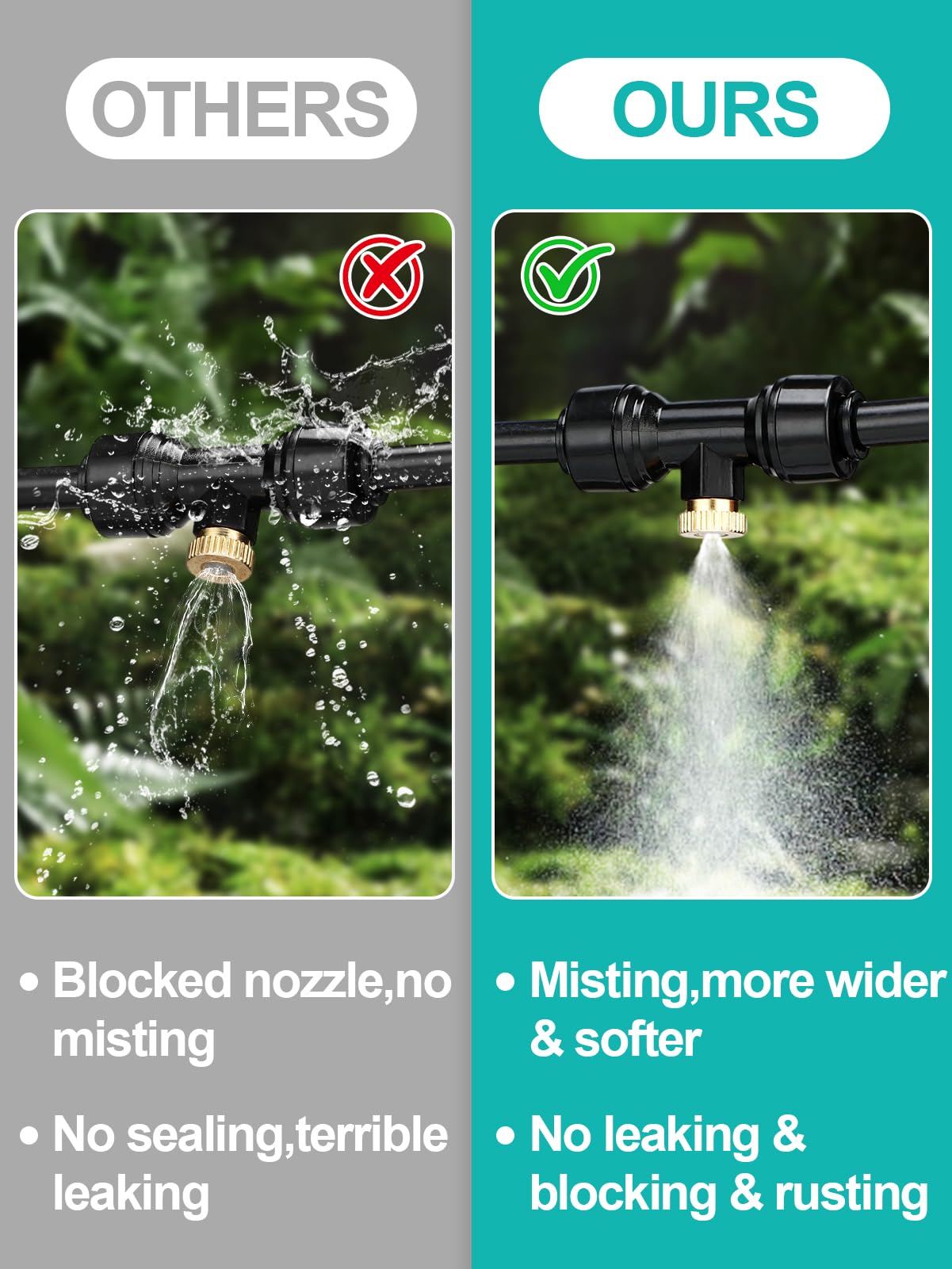MADHOLLY detailed shot of brass micro-nozzle showing fine mist performance and clog resistance