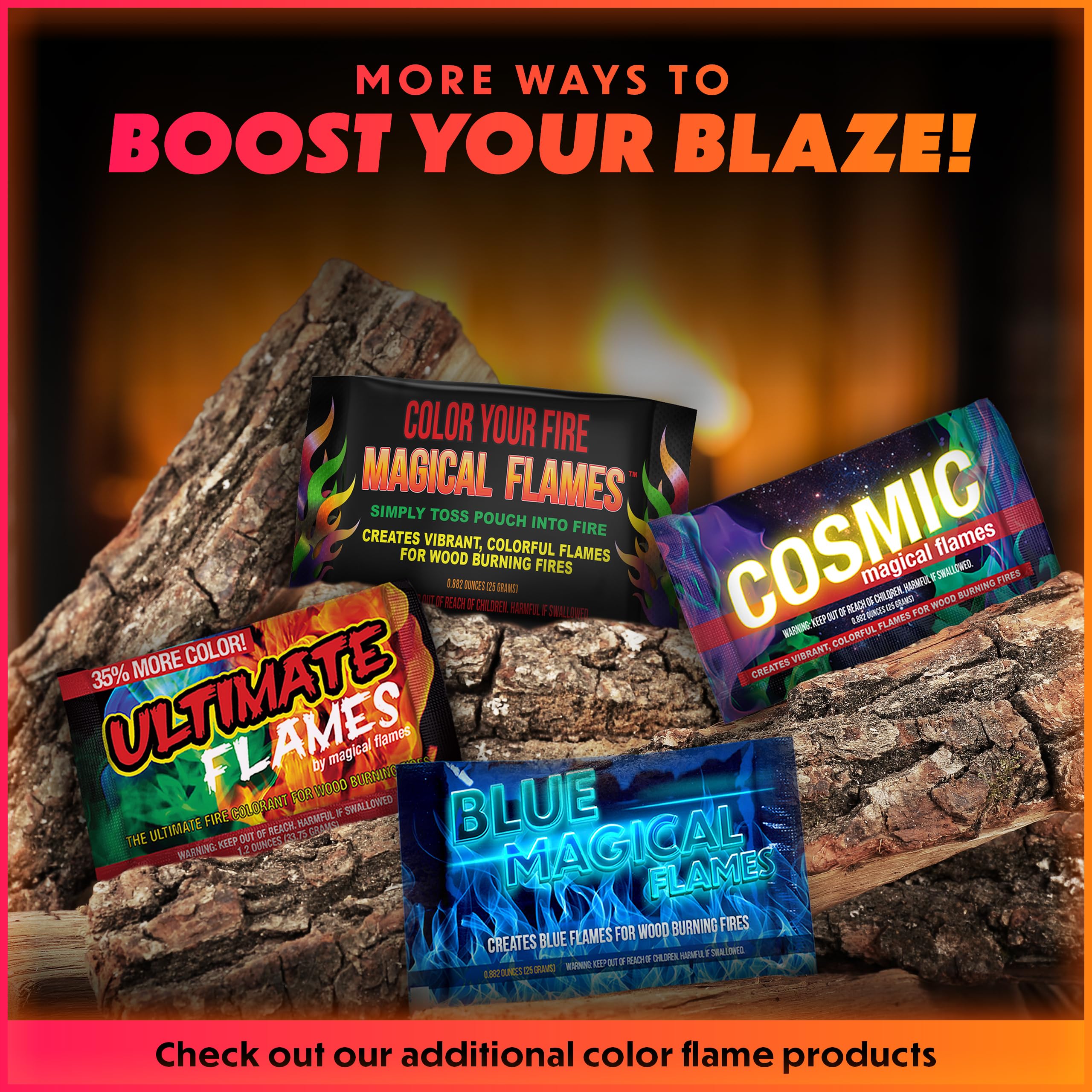 Magical Flames cooled ash and small residue illustrating easy cleanup